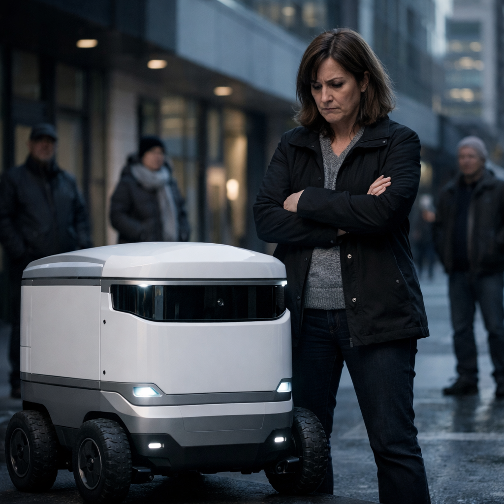 Una mujer fue arrestada en Filadelfia por bloquear un robot de entrega